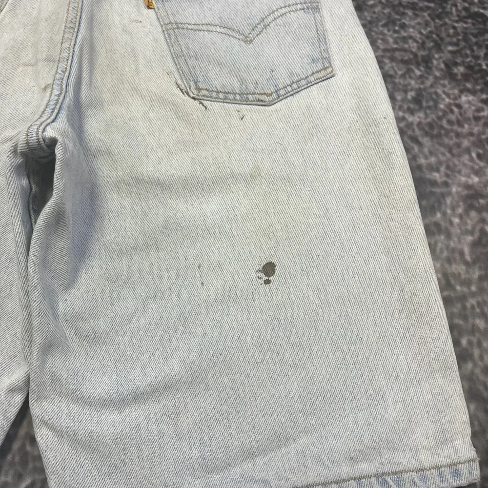 VTG Levi's 550 Orange Tab Jorts Relaxed Fit Baggy Blue Distressed Denim Shorts